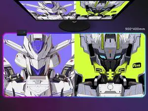 Corn Extended Large Mouse Pad GunDam RGB Gaming Mice Mat Anti-Slip Natural Rubber Base for Home Office Work 35.4*15.7*0.16 inch
