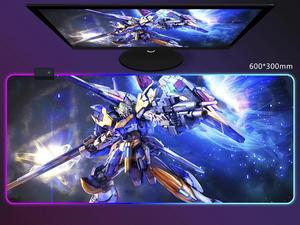 Corn Large Mouse Pad GunDam RGB Gaming Mice Mat Anti-Slip Natural Rubber Base for Home Office Work  600*300*4mm