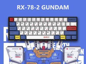 Corn 61-key Gundam RX-78-2 Wired Small Portable Mechanical Keyboard Anti-Ghosting Hot Swap PBT Five-sided Dye Sublimation Animation Joint Custom Keycap Brown Switch