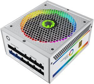 RGB-850 Pro Fully Modular Power Supply, 80 PLUS Gold Certification, 12V Synchronous Rectification Design, 140mm ARGB Fan, Support Motherboard RGB Light Synchronization - White