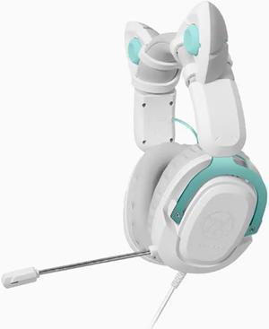 ASUS TX Gaming 7.1 Kitty Ear Lightweight Headset, 3.5mm Port Compatiable with Phone/Mac/PC/Pad/PS/XBOX/Switch White