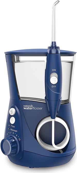 Waterpik Aquarius Water Flosser Professional For Teeth, Gums, Braces, Dental Care, Electric Power With 10 Settings, 7 Tips For Multiple Users And Needs, ADA Accepted, Black WP-662-Blue