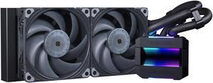 Phanteks Glacier One 240T30 Gen 2 D-RGB AIO Liquid CPU Cooler, 240mm Radiator, Infinity Mirror Pump Cap Design, Aluminum Covers, 2x T30-120 Premium High-Performance Fans, Black