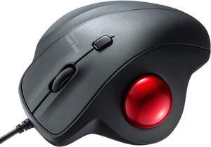 CORN Wired Ergonomic Trackball Mouse, Optical Vertical Rollerball Mice, Silent Buttons, 34mm Trackball, 600/800/1200/1600 Adjustable DPI, Compatible with MacBook, Laptop,PC, Windows, macOS