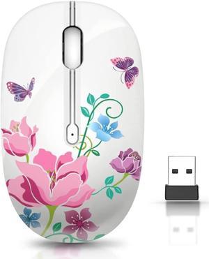 Wireless Mouse with Nano Receiver for PC, Laptop, Notebook, Computer, MacBook, Less Noise, Portable Mobile Optical Mice