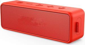 SoundCore 2 Portable Bluetooth Speaker with Better Bass, 24-Hour Playtime, 66ft Bluetooth Range, IPX5 Water Resistance & Built-in Mic, Dual-Driver Wireless Speaker (Red)