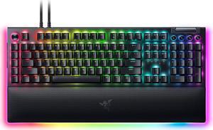 BlackWidow V4 Pro Wired Mechanical Gaming Keyboard: Green Mechanical Switches Tactile & Clicky - Doubleshot ABS Keycaps - Command Dial - Programmable Macros - Chroma RGB - Magnetic Wrist Rest