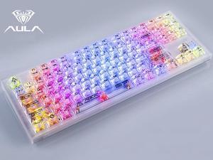 AULA F3032 Wireless Mechanical Keyboard Bluetooth Three-mode Transparent Customized game-specific 87 keys RGB Backlit Hot Swap