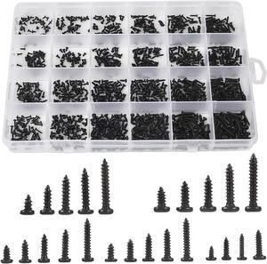 1100pcs Round Pan Head Tapping Screws Laptop Notebook Computer Screws Kit,M1.2,M1.4,M1.5,M1.7,M2 countersunk Phillips Mini Screw Set for Electronic Repair (1100PCS)