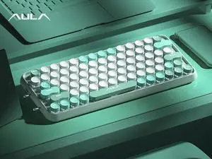 AULA F3680 Retro Typewriter Mechanical Keyboard Three Mode COnnection Wireless Bluetooth Wired 79 Keys Keyboard For Gaming ,Office, Home, 1500mAh, Anti Ghosting Blue Switch Green AULA F3680 Retro Typewriter Mechanical Keyboard Three Mode COnnection Wireless Bluetooth Wired 79 Keys Keyboard For Gaming ,Office, Home, 1500mAh, Anti Ghosting Blue Switch Green