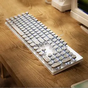 HP Mechanical Gaming Keyboard Game Esports Special Keyboard with White Light,Wired Keyboard for Both Gaming and Office Use