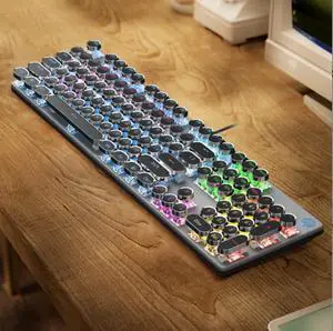 HP Mechanical Gaming Keyboard Game Esports Special Keyboard with Colorful Lights,Wired Keyboard for Both Gaming and Office Use-Black