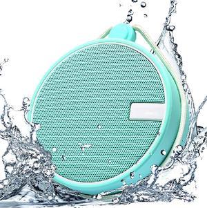 Corn Portable IPX7 Waterproof Bluetooth Speaker, Wireless Outdoor Speaker Shower Speaker, with HD Sound, Support TF Card, Suction Cup, 12H Playtime, for Kayaking, Boating, Hiking (Mint)