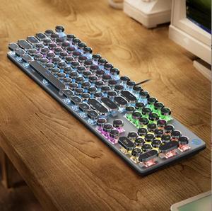 HP Mechanical Gaming Keyboard Game Esports Special Keyboard with Colorful Lights,Wired Keyboard for Both Gaming and Office Use-Black