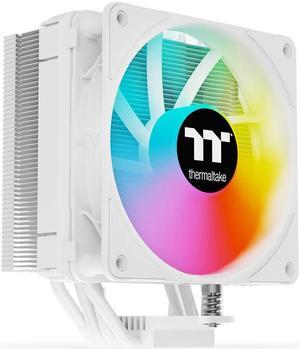 Thermaltake Steel Shadow 400P Snow White Edition CPU Air Cooling Radiator, ARGB Fan, PWM Temperature Control, Colorful LOGO, 4 Heatpipes, Support AM5, LGA 1700 (White)