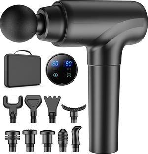 Massage Gun Deep Tissue,Percussion Back Massager Gun for Athletes Muscle Massage Gun for Pain Relief with 10 Massage Heads & 20 Speeds (Matte Black)