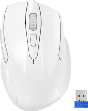 Corn Wireless Mouse, 2.4G Ergonomic Optical Mouse with USB Nano Receiver for Laptop, PC, Computer, Chromebook, Notebook, 6 Buttons, 24 Months Battery Life, 2600 DPI, 5 Adjustment Levels