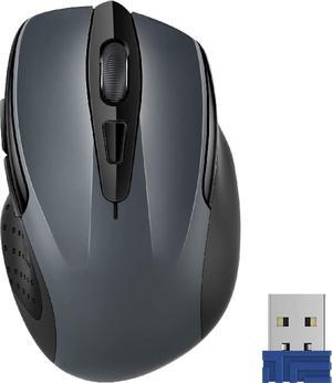 Corn Wireless Mouse, 2.4G Ergonomic Optical Mouse with USB Nano Receiver for Laptop, PC, Computer, Chromebook, Notebook, 6 Buttons, 24 Months Battery Life, 2600 DPI, 5 Adjustment Levels