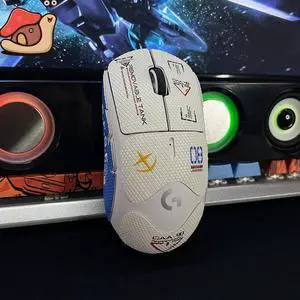 Mouse Sticker Grip Tape for Logitech G 910-005878 G PRO X Superlight Gaming Mouse Anti-slip Mouse Sweat Resistant Pad Tape for Gaming Computer Protect Color: (003)-Blue-white Gundam