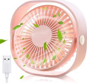 SmartDevil Small Personal USB Desk Fan,3 Speeds Portable Desktop Table Cooling Fan Powered by USB,Strong Wind,Quiet Operation,for Home Office Car Outdoor Travel (Pink)