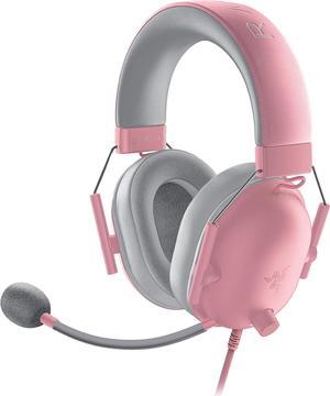 BlackShark V2 X Gaming Headset: 7.1 Surround Sound - 50mm Drivers - Memory Foam Ear Cushions - for PC, PS4, PS5, Switch, Xbox One, Xbox Series X|S, Mobile - 3.5mm Audio Jack - Quartz Pink