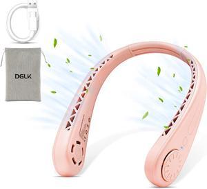 CORN The Portable Neck Fan From Popular Earphone Design,The Leafless Neck Fan Perfect For Personal Fan,with Features,Battery Powered Fan, Suitable For Outdoor Sports Pink