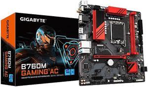 GIGABYTE B760M GAMING AC (Wi-Fi) LGA 1700 Intel B760 M-ATX Motherboard DDR5, 2* M.2, PCIe 4.0, USB 3.2 Gen 1 , 2.5GbE LAN, Q-Flash Plus