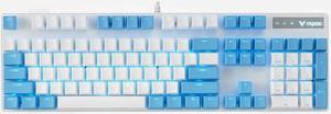 Rapoo  V500 Pro Wired Mechanical Gaming Keyboard  Brown Switches, Dust and Water Resistance Blue LED Gaming Keyboard for Windows PC Gamers (104Keys, Sky)