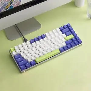 Rapoo V700-8A Three Modes (Bluetooth 5.0/3.0/BT/2.4 Ghz/Wired ) Mechanical Gaming Keyboard Brown Switches, Anti-Ghosting and White LED Gaming Keyboard for Windows PC Gamers (84Keys,Mech Purple)