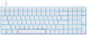 Rapoo V500 DIY Wired Mechanical Gaming Keyboard White Switches, Anti-Ghosting and Blue LED Office Keyboard for Windows PC Gamers (100Keys, White)