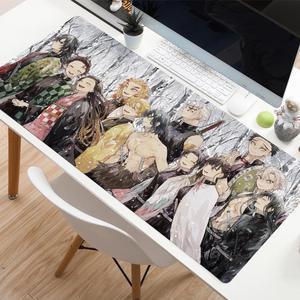 Mouse Pad Compatible with Demon Slayer, Anime Large Mouse Pad for Computer ,Home Office Long Mouse Mat - Non Slip Rubber Base,35.4*15.7*0.12 inch