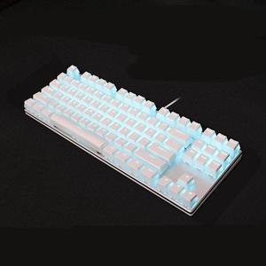 Dareu EK815 USB Wired Blue LED Backlight 87 Keys Mechanical Keyboard, Blue Switch-White