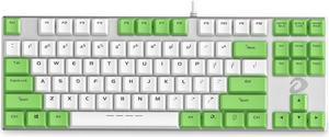 Dareu EK815 USB Wired Blue LED Backlight 87 Keys Mechanical Keyboard,Brown Switch-White Green