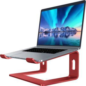 Laptop Stand, Aluminum Computer Riser, Ergonomic Laptops Elevator for Desk, Metal Holder Compatible with 10 to 15.6 Inches Notebook Computer, Red