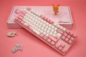 Varmilo Cherry Blossom Mechanical Keyboard Falling Sakura Wired Gaming Keyboard Anti Ghosting V-Silk PBT keycaps, support Windows series (MAC OS Supports Typing Office, not fully compatible) Varmilo Cherry Blossom Mechanical Keyboard Falling Sakura Wired Gaming Keyboard Anti Ghosting V-Silk PBT keycaps, support Windows series (MAC OS Supports Typing Office, not fully compatible)