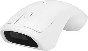 New Wireless Mouse Barcode Scanner, 2-in-1 Design 2D Handheld Barcode Scanner with Wireless Mouse Functions for POS System,Store,Supermarket, Warehouse.(White)