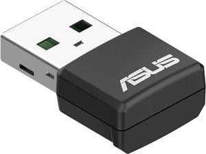 ASUS AX1800 Dual Band WiFi 6 USB Adapter, WiFi 6, 802.11ax, WPA3 Network Security, 5GHz Frequency Band, Compact Size (USB-AX55 Nano)