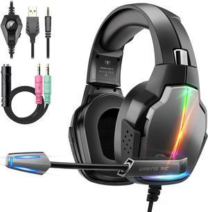 Gaming Headset for PS4 PS5 PC Xbox One 3D Stereo Sound PS5 Headset NoiseCancelling Over Ear Gaming Headphones with Mic for Switch Laptop Mobile