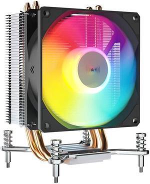 Corn E1 Pro Colorful CPU Cooler PC Air Cooling Radiator,128mm Height,Only Support LGA1200/1700 Platform, 2 Heart Pipes Pre-coated with Silicone Grease,Straight-lock Screw Structure, Small Tower Design