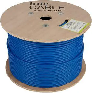 Cat6 Plenum Shielded (CMP), 1000ft, Blue, 23AWG Solid Bare Copper, 550MHz, PoE++ (4PPoE), ETL Listed, Overall Foil Shield (FTP), Bulk Ethernet Cable
