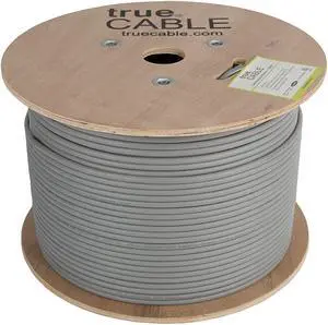 Cat6 Plenum Shielded (CMP), 1000ft, Gray, 23AWG Solid Bare Copper, 550MHz, PoE++ (4PPoE), ETL Listed, Overall Foil Shield (FTP), Bulk Ethernet Cable