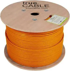 Cat6 Plenum Shielded (CMP), 1000ft, Orange, 23AWG Solid Bare Copper, 550MHz, PoE++ (4PPoE), ETL Listed, Overall Foil Shield (FTP), Bulk Ethernet Cable