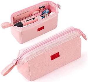 Pencil Case Large Capacity Pencil Pouch Pen Bag for School Teen Girl Boy Men Women Pink