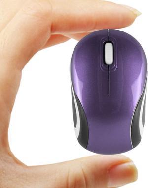 Mini Small Wireless Mouse for Travel Optical Portable Mini Cordless Mice with USB Receiver for PC Laptop Computer (Purple)