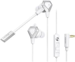 Edifier GX04 E-Sports Edition In ear Gaming Earphones Live Earplugs Dual Microphones 3.5mm Jack for phone Laptop SWITCH White