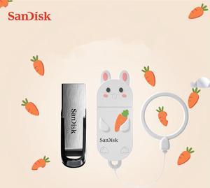 SanDisk CZ73-Q 32GB 64GB 128GB 256GB Ultra Flair USB 3.0 Flash Drive Cartoon Cute Panda U Disk Large Capacity White 32GB