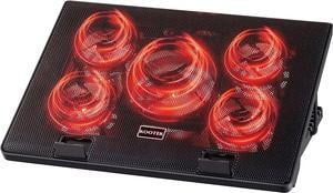 Laptop Cooler Laptop Cooling Pad with 5 Quiet Fans for 12173 Inch Laptop Cooler Pad with LED Light Dual 2 USB Ports Adjustable Mount Stand Height Angle 5 Fans Red