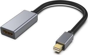 Mini DisplayPort to HDMI Adapter Mini DP to HDMI Adapter Compatible with MacBook AirPro Microsoft Surface ProDock Monitor Projector and More  Grey