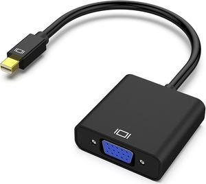 Mini DisplayPort to VGA, Mini DP Display Port to VGA (Thunderbolt Compatible) Male to Female Adapter Compatible for ThinkPad SurfacePro PC