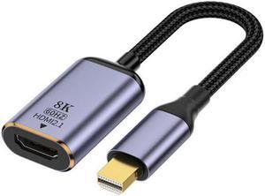 Mini DisplayPort 1.4 Source to HDMI 2.1 Display 8K 60hz UHD 4K Mini-DP to HDMI Male Monitor Adapter Cable